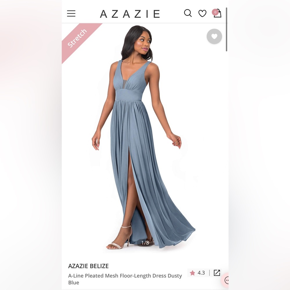 Azazie Belize Dress - Dusty Blue